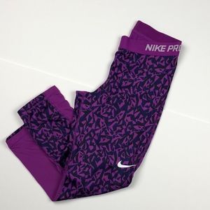 Nike Pro Purple Dri-Fit Capris